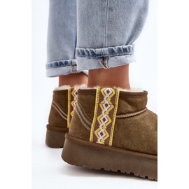 Botas femininas de camurça para neve com sola grossa, verde Vebissat 1