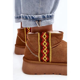 Botas femininas de camurça para neve com sola grossa camelo Vebissat marrom 1