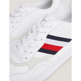 Sapatos Tommy Hilfiger Court Cupsole Retro Lth Stripes M FM0FM04828YBS branco 1