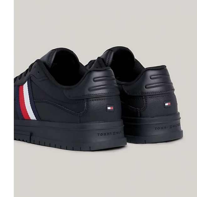 Sapatos Tommy Hilfiger Supercup Couro Listras M FM0FM048240GQ preto 1