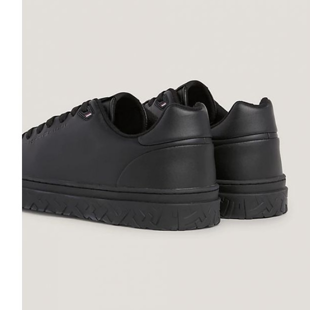 Tommy Hilfiger Court Grosso Cupsole Couro M sapatos FM0FM048300GQ preto 1