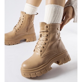 Botas de trabalho bege com sola Melicucca mais grossa 1
