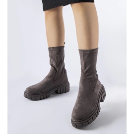 Botins de camurça ecológica Montefusco cinza 1