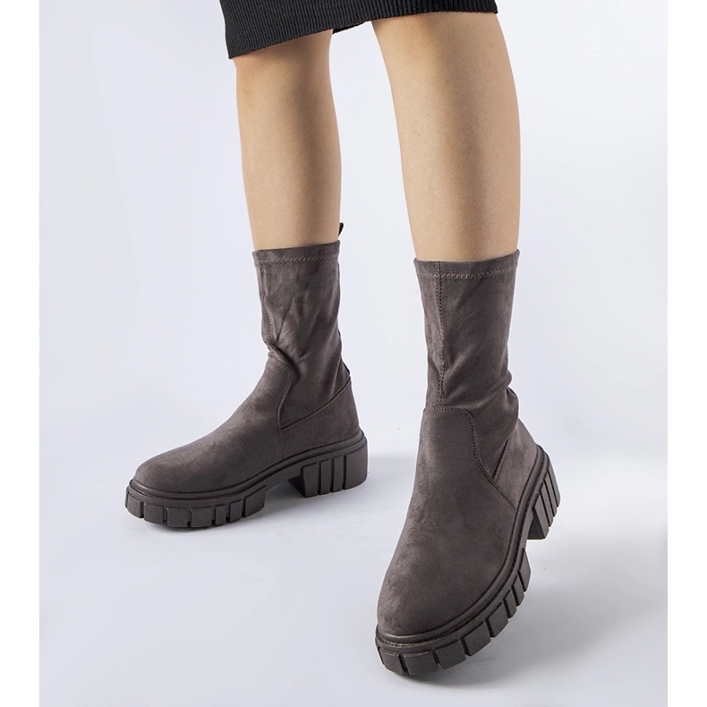 Botins de camurça ecológica Montefusco cinza 1