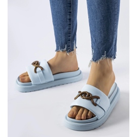 Chinelos de plataforma azul Frédérique 1