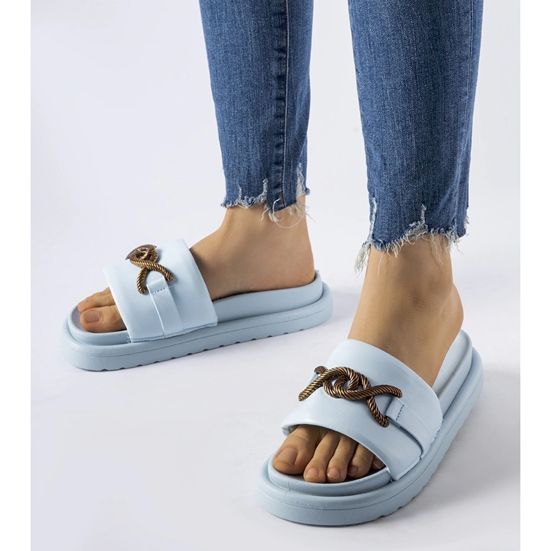 Chinelos de plataforma azul Frédérique 1