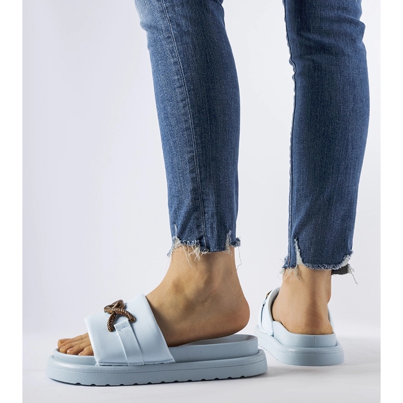 Chinelos de plataforma azul Frédérique 2