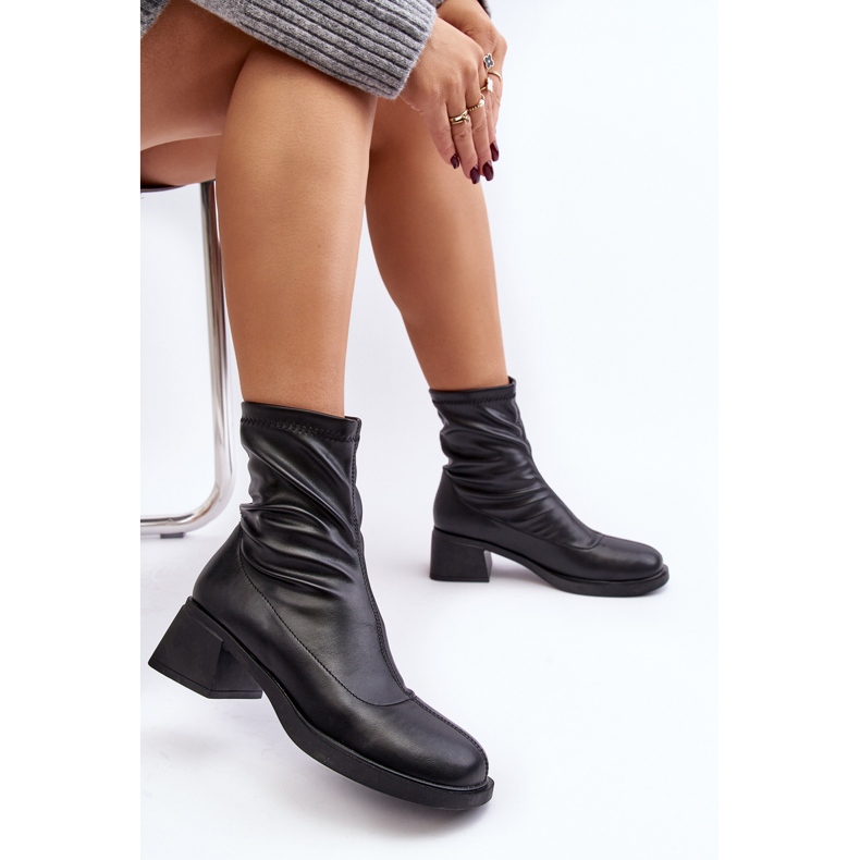 Botas femininas de salto baixo pretas Aphroteia preto 2