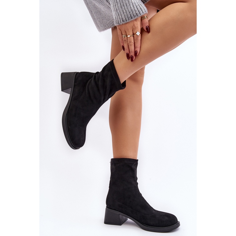 Botas femininas de salto baixo pretas Aphroteia preto 2