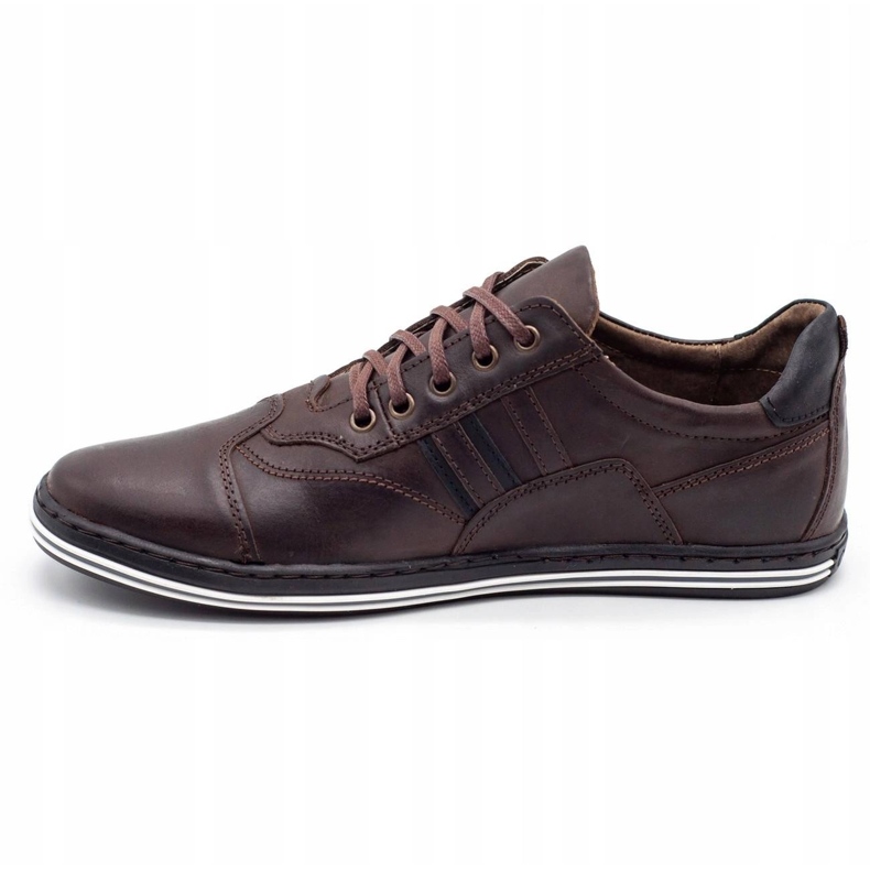 Polbut Sapatos casuais masculinos 1801 marrom escuro 3