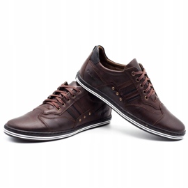 Polbut Sapatos casuais masculinos 1801 marrom escuro 2