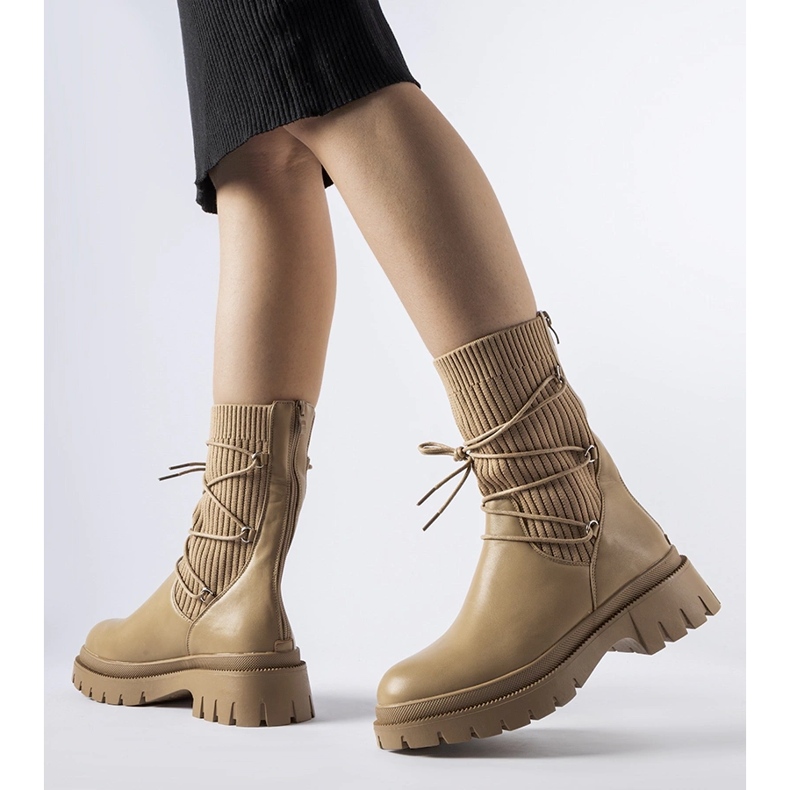 Botins meia bege com gravata Eliot 1