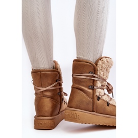Botas de neve impermeáveis ​​​​com plataforma Vegan D.Franklin DFSH370004 marrom 2
