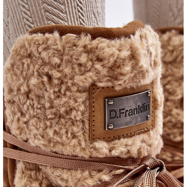 Botas de neve impermeáveis ​​​​com plataforma Vegan D.Franklin DFSH370004 marrom 1