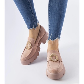 Mocassins rosa decorados com fivela Stanislas 1 Mocassins rosa decorados com fivela Stanislas 1