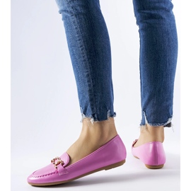 Mocassins rosa decorados com fivela Gaston 1