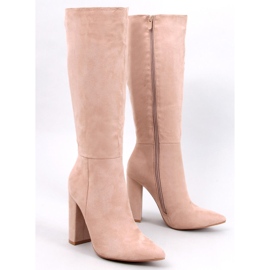 Botas de salto estável Maureen Khaki bege 1