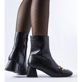 Botins pretos de salto alto com fivela Prewitt preto 1