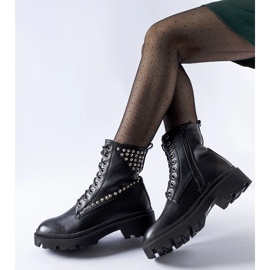 Botas de trabalho pretas decoradas com tachas Bobbitt preto 1