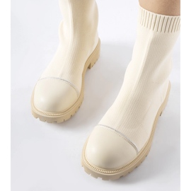 Botins meia bege com strass da Vail 1