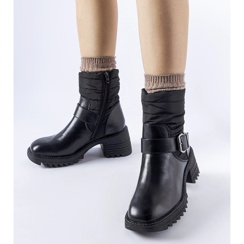 Botas quentes pretas com sola Nisri enorme preto 1