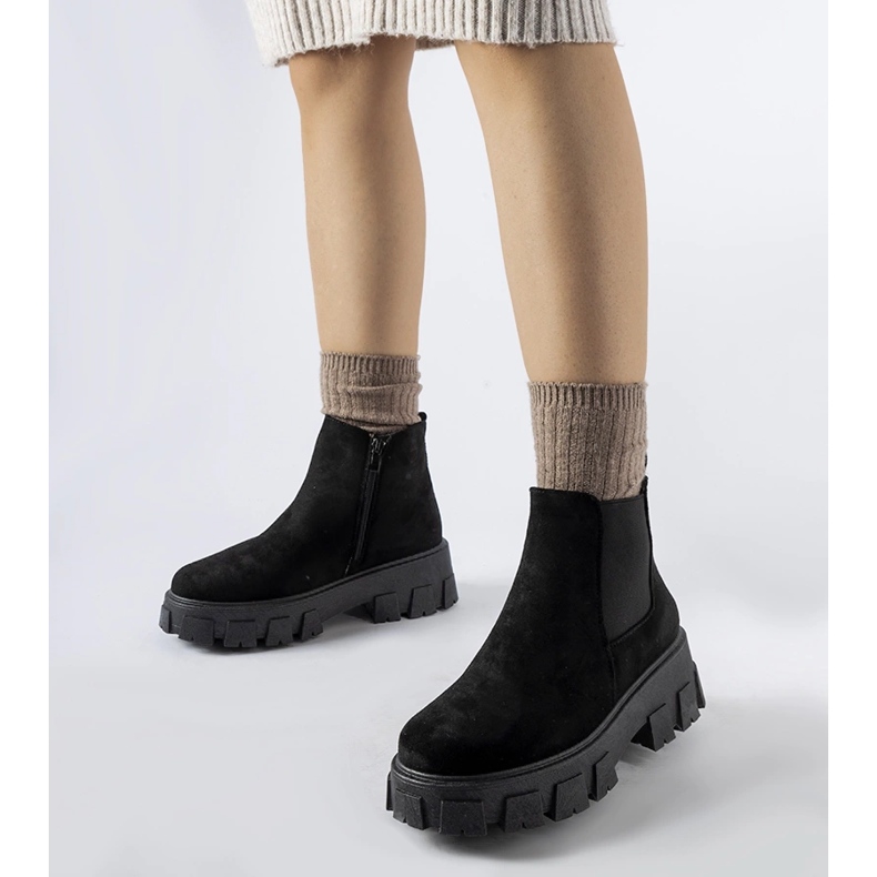 Botas baixas pretas com sola enorme Willo preto 1