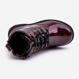 Botins infantis de couro envernizado com decorações, bordô Adete vermelho 1 Botins infantis de couro envernizado com decorações, bordô Adete vermelho 1