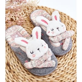 Chinelos de coelhinho com sola grossa infantil cinza Dasca 2 Chinelos de coelhinho com sola grossa infantil cinza Dasca 2