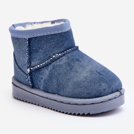Botas infantis de neve com glitter, Blue Sulinne azul 1