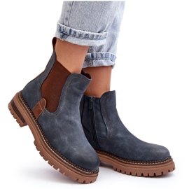 Evento Botas Chelsea femininas isoladas com salto plano, Blue Myrine azul 3