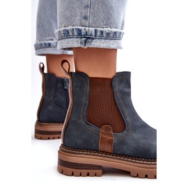 Evento Botas Chelsea femininas isoladas com salto plano, Blue Myrine azul 2