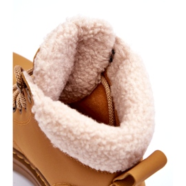 Botas femininas com casaco de pele de ovelha marrom 1