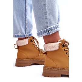 Botas femininas com casaco de pele de ovelha marrom 2