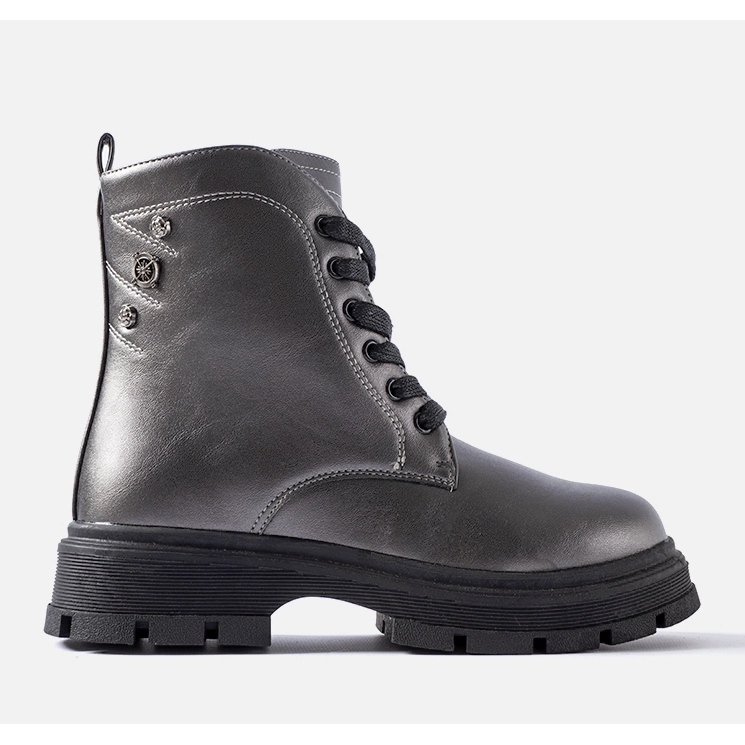 Botas femininas com isolamento de grafite da Basara cinza 1