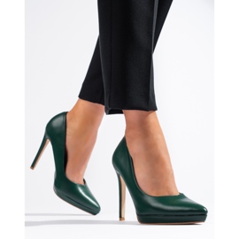 Sapatos de salto alto Shelovet verde escuro roxo 1