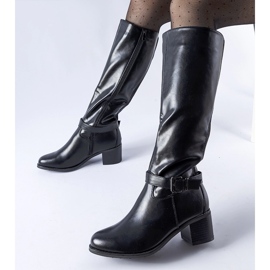 Botas pretas com fivela Ernest decorativa preto 1
