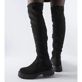 Botas pretas compridas com sola maciça da Kossuth preto 1