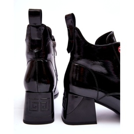 Botins com cadarço baixo envernizado S.Barski MR870-66 Preto 3