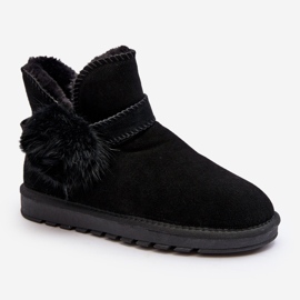 Botas femininas de camurça para neve com recortes, Eraclio Preto 2