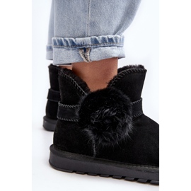 Botas femininas de camurça para neve com recortes, Eraclio Preto 1