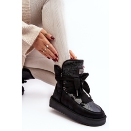 Botas de neve femininas com fixações D.Franklin DFSH370006 pretas preto 1