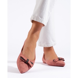 Bailarinas de camurça com laço Shelovet rosa 1