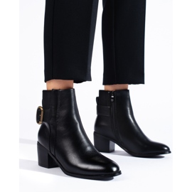 SHELOVET Elegantes botins pretos de salto alto 1