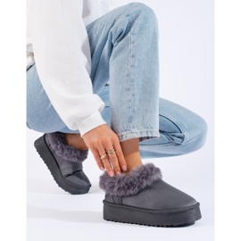 Botas femininas de neve cinza baixas Shelovet 1