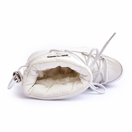 MSMG Botas de neve isoladas com cordões para crianças brancas Colina branco 2