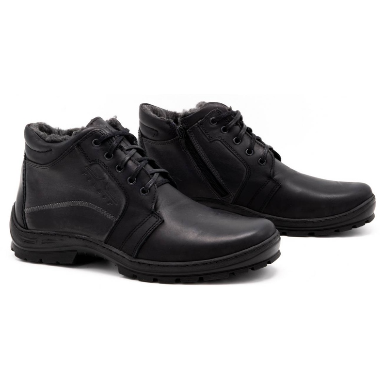 Polbut Botas de inverno masculinas pretas K9 preto 2
