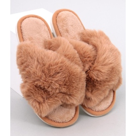 Chinelos de pele com alça cruzada Parris Camel castanho 1 Chinelos de pele com alça cruzada Parris Camel castanho 1