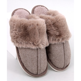 Chinelos masculinos em espinha de peixe Gregory Brown bege 1