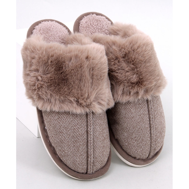 Chinelos masculinos em espinha de peixe Gregory Brown bege 1