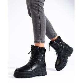 Botas de neve femininas na plataforma preta Vinceza preto 1
